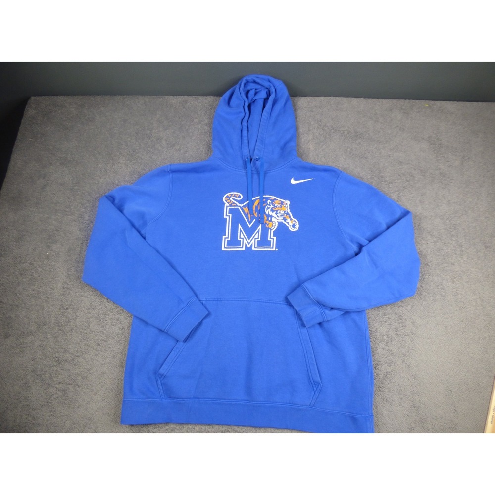 Nike Memphis Tigers Hoodie Mens Large Blue Pullover Sweatshirt NCAA Fan Gear